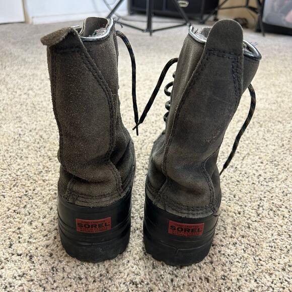 Sorel Mens Winter Boots Size 7 Duck Gray Lace Up Waterproof Insulated Cheyanne - Picture 5 of 9